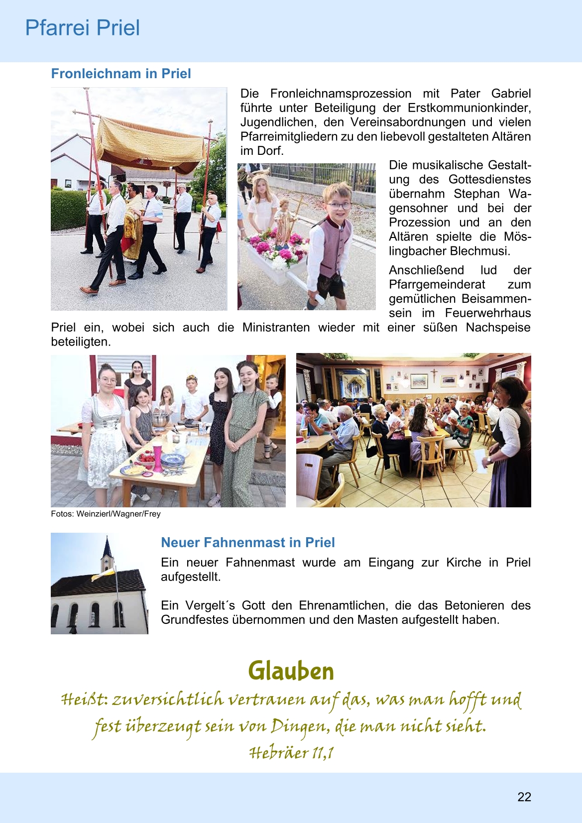 Pfarrblatt für die Pfarrverbände Hörgertshausen-Gammelsdorf und Mauern 06.Juli bis 02.August 2026 Seite 22