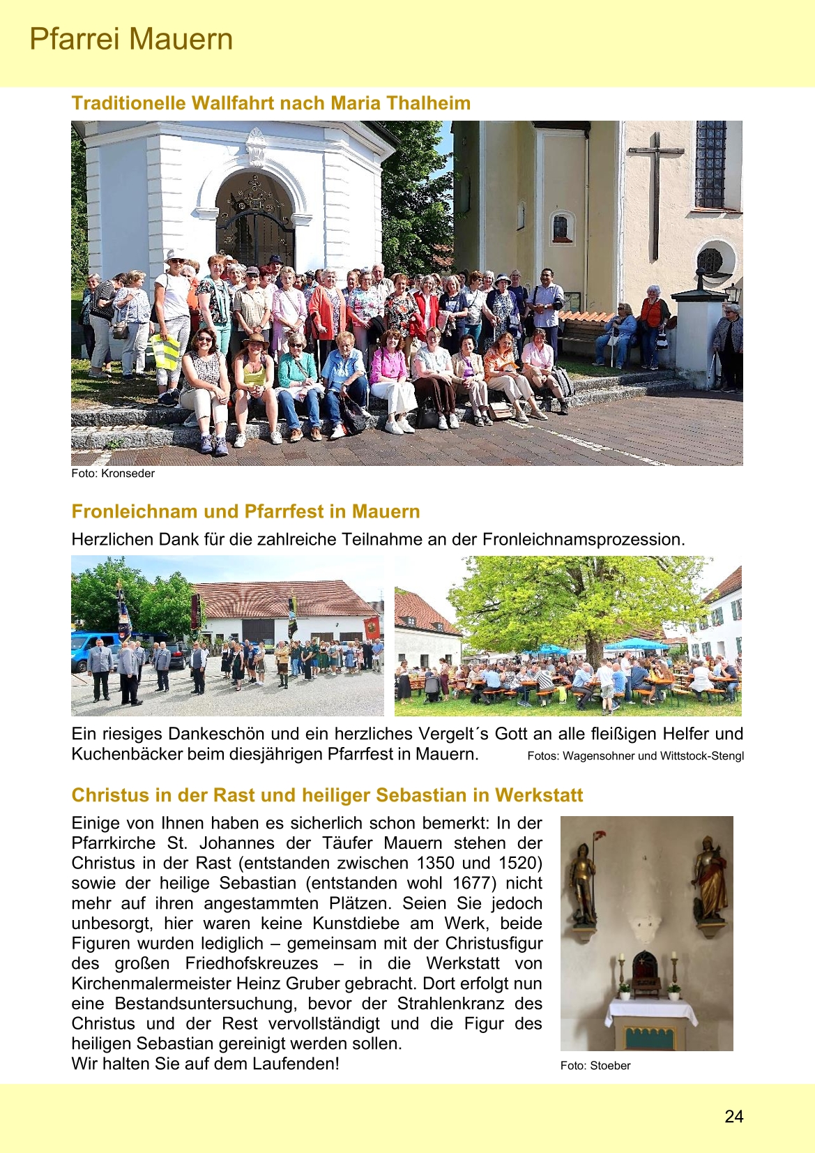 Pfarrblatt für die Pfarrverbände Hörgertshausen-Gammelsdorf und Mauern 06.Juli bis 02.August 2026 Seite 24