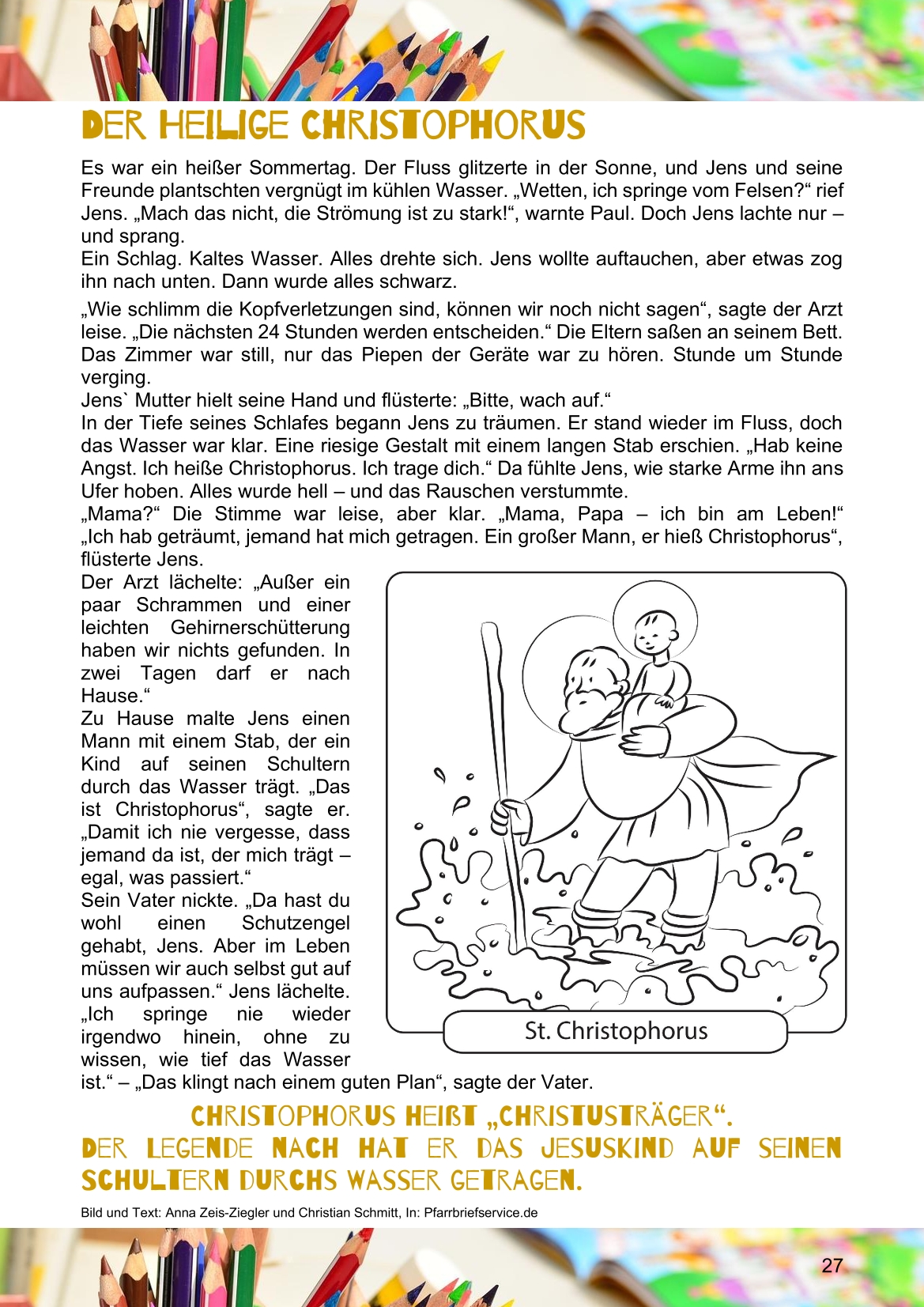 Pfarrblatt für die Pfarrverbände Hörgertshausen-Gammelsdorf und Mauern 06.Juli bis 02.August 2026 Seite 27