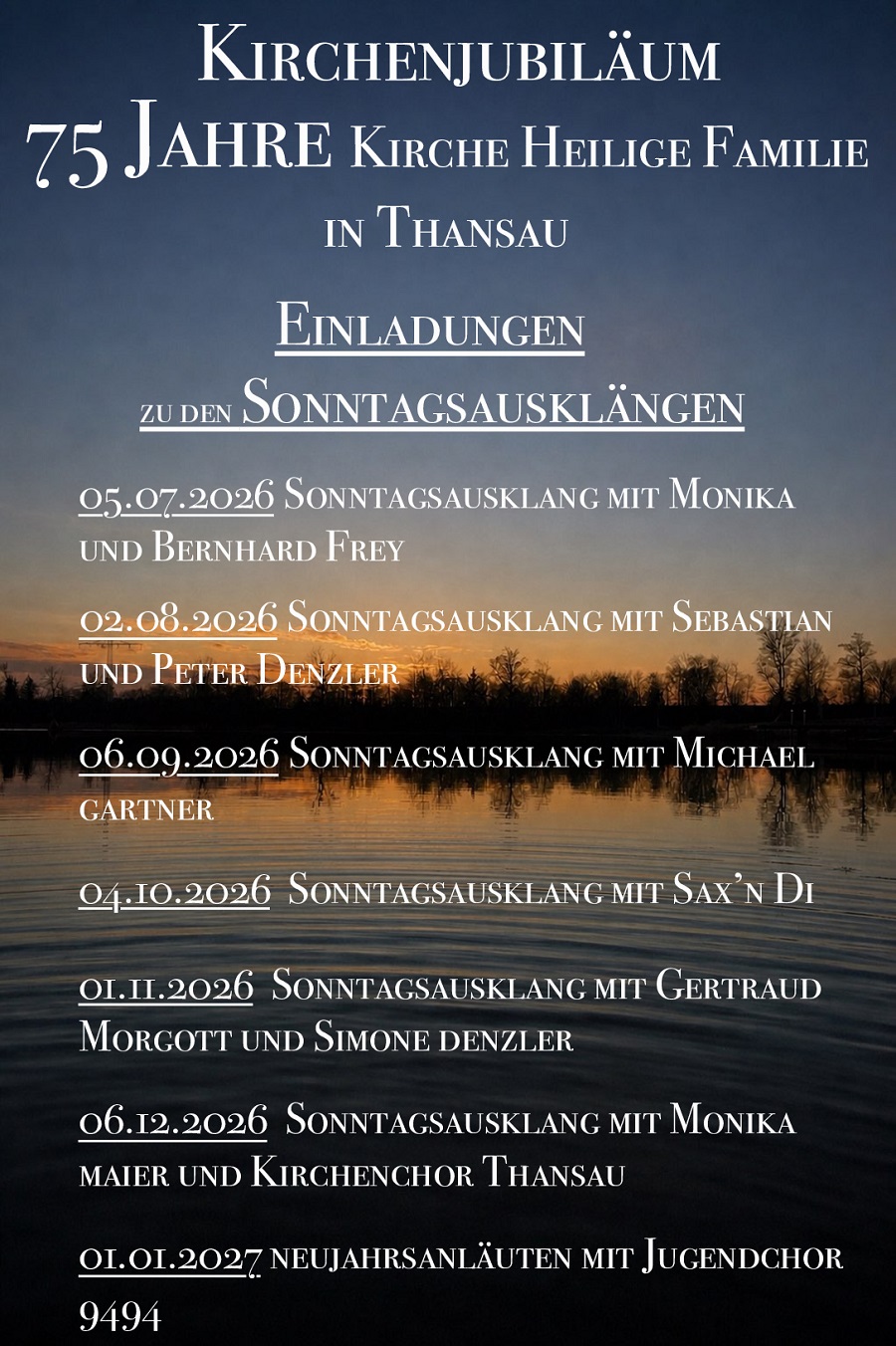 Thansau Sonntagsausklänge 2026