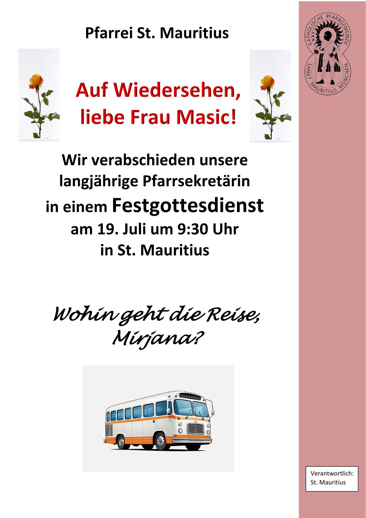 Einladung zur Verabschiedung von Frau Masic