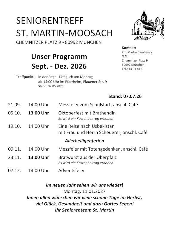 Programm Seniorentreff
