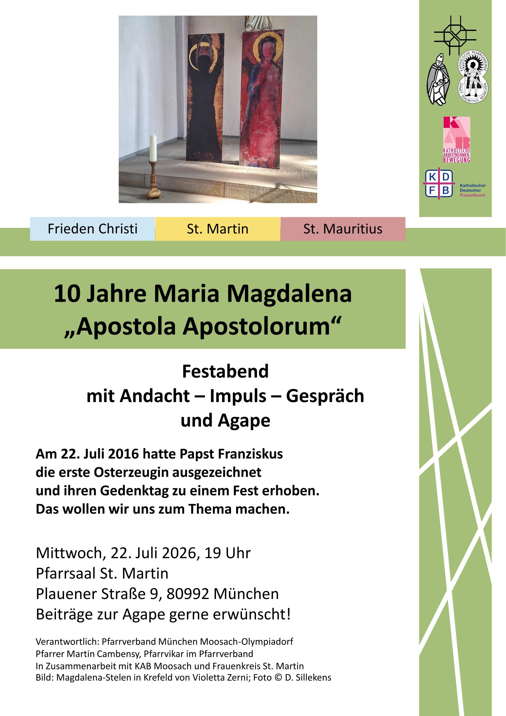 Plakat zum Festabend Maria Magdalena