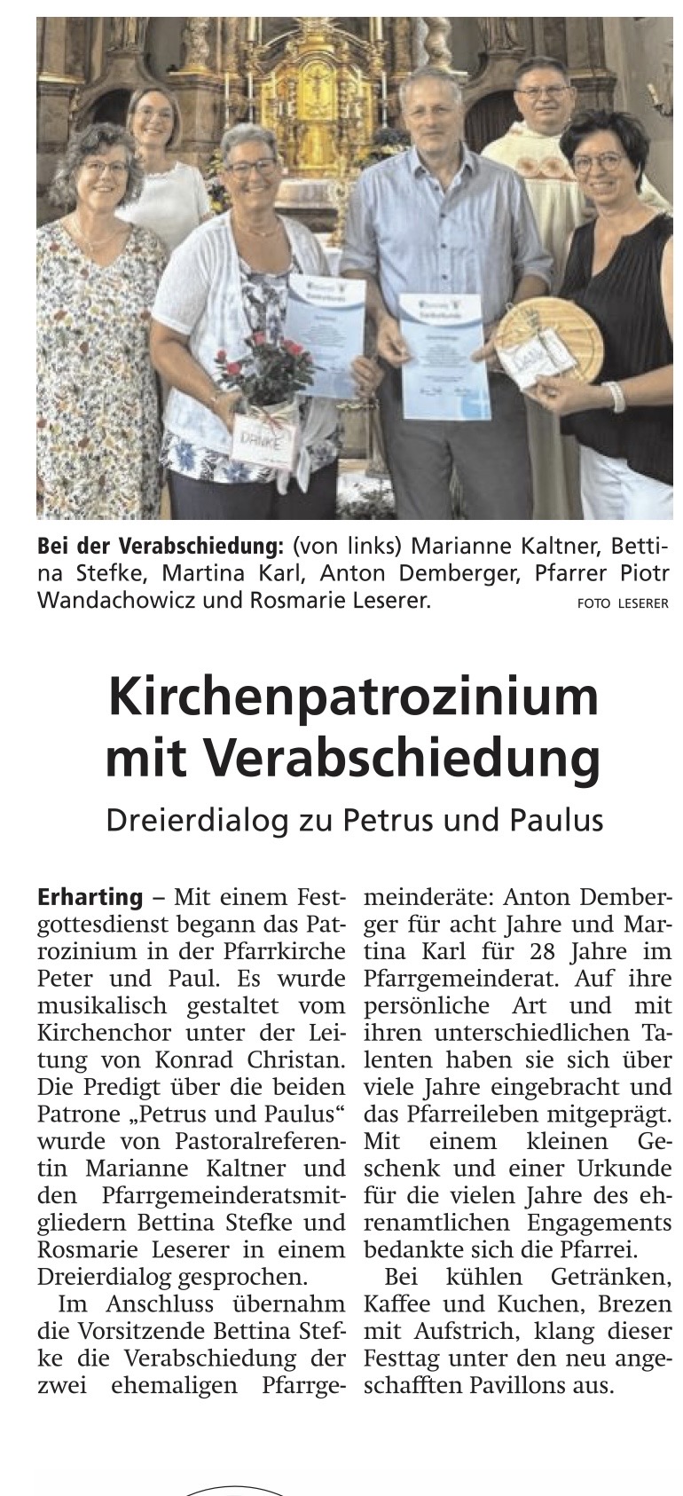 Verabschiedung PGR Erharting