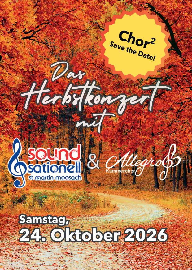 Plakat zum Herbstkonzert von der Gruppe soundsationell