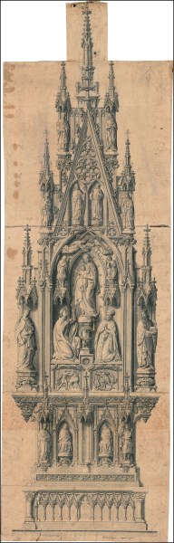 Entwurf zum Arco-Altar des Münchner Doms von Wilhelm Niessen, 1868