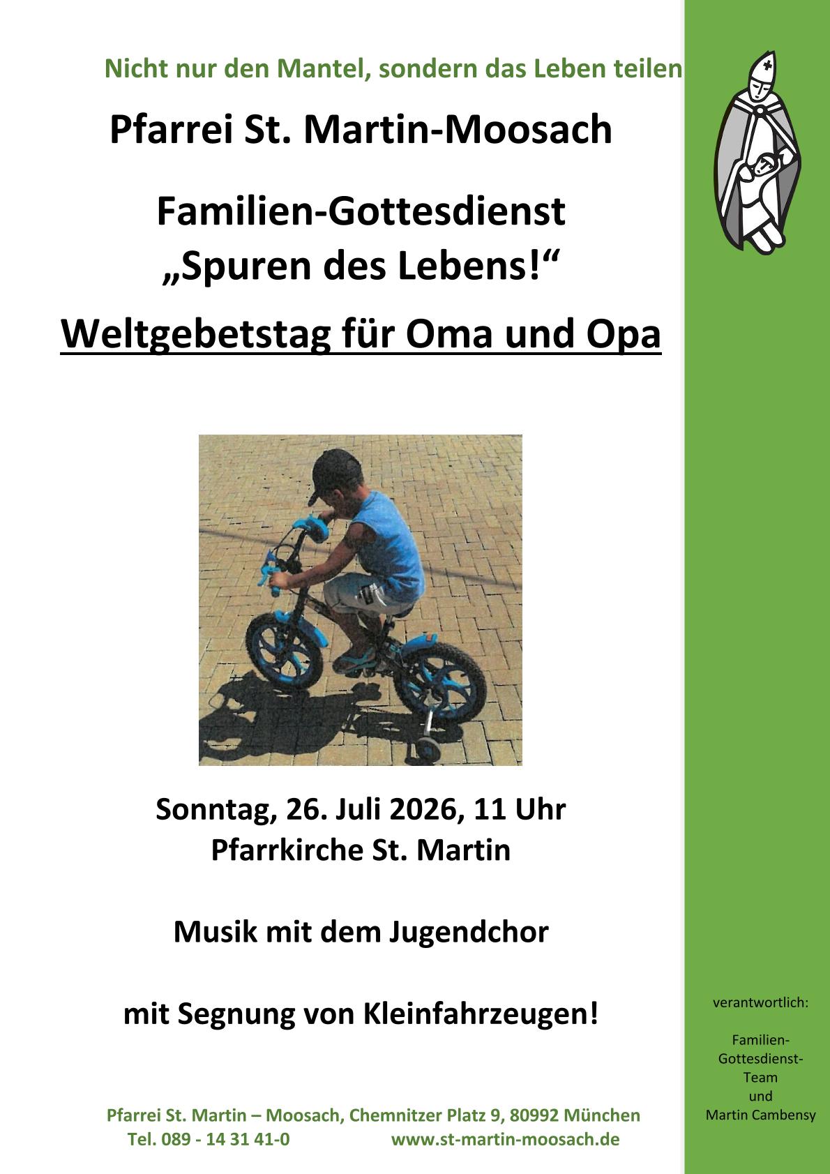 Plakat zum Familiengottesdienst Spuren