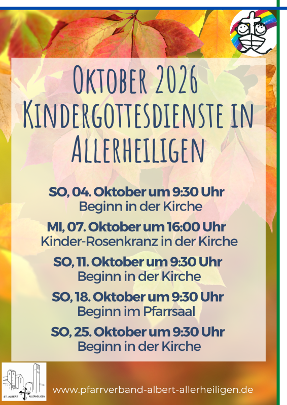 Kindergottesdienste im Oktober 2026