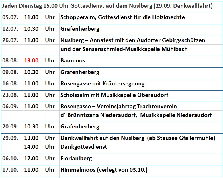 Berggottesdienste 2026 300726