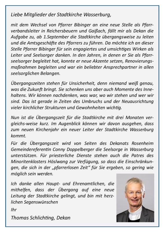Grußwort Dekan Schlichting