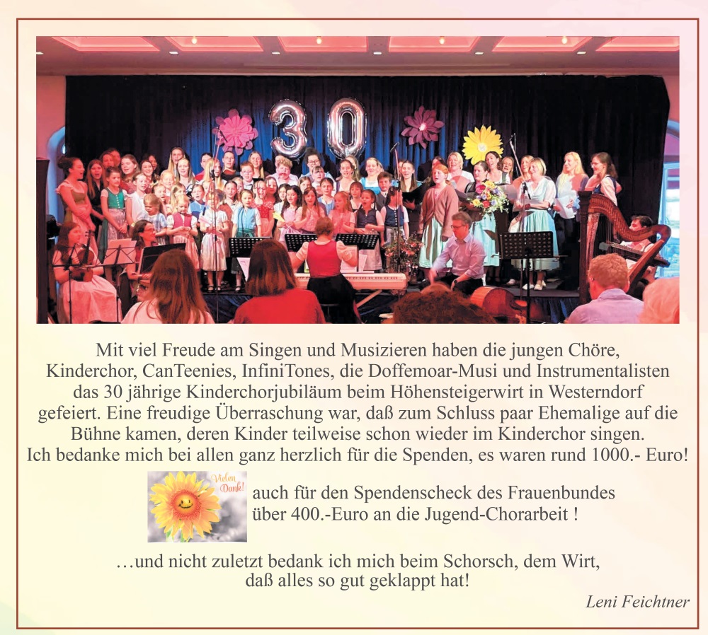 Kinderchor-Jubiläum Leni