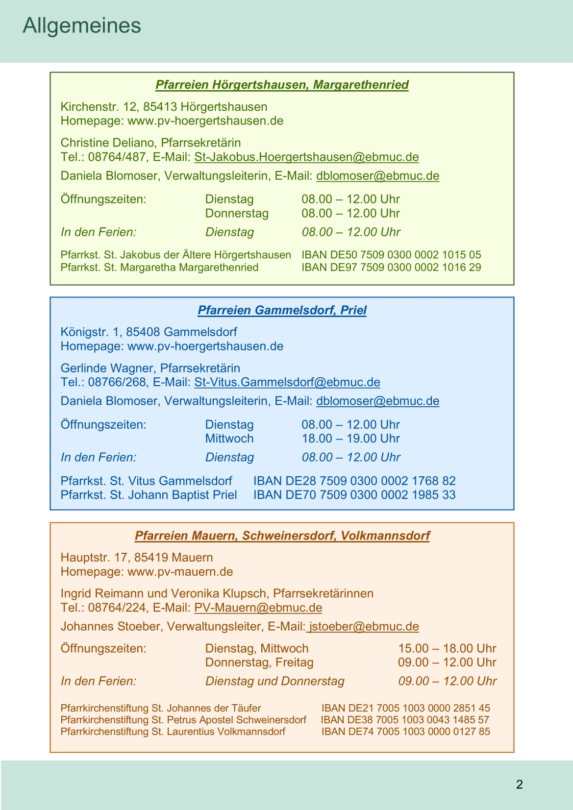 Pfarrblatt für die Pfarrverbände Hörgertshausen-Gammelsdorf und Mauern 03.August bis 04.Oktober 2026 Seite 02