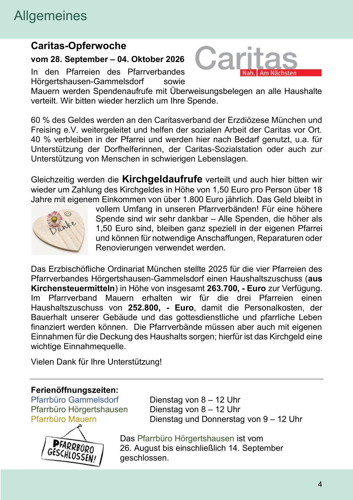 Pfarrblatt für die Pfarrverbände Hörgertshausen-Gammelsdorf und Mauern 03.August bis 04.Oktober 2026 Seite 04