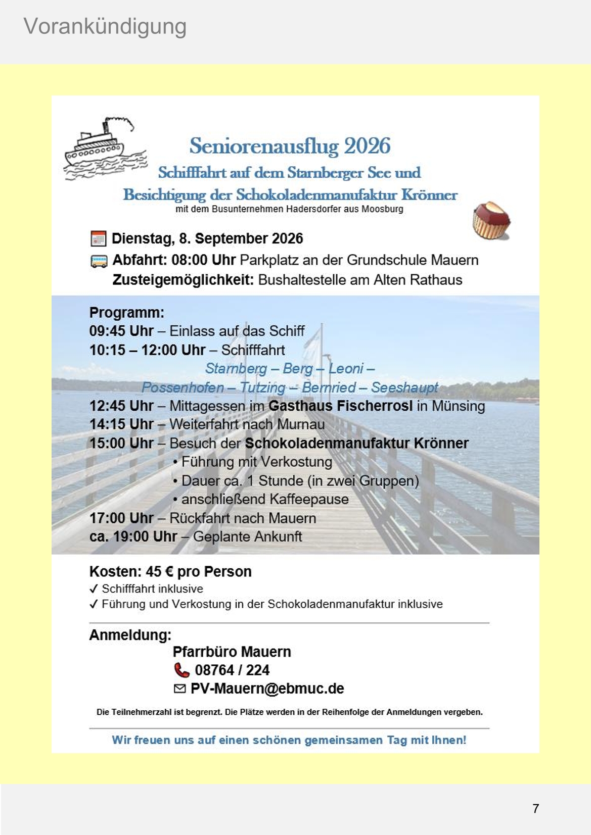 Pfarrblatt für die Pfarrverbände Hörgertshausen-Gammelsdorf und Mauern 03.August bis 04.Oktober 2026 Seite 07