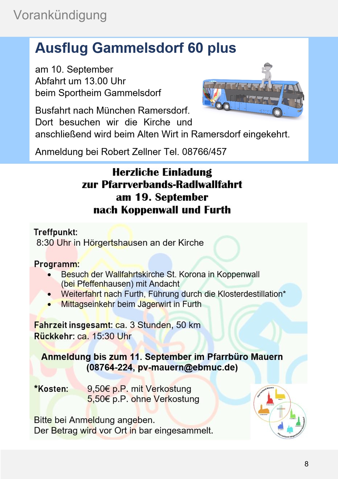 Pfarrblatt für die Pfarrverbände Hörgertshausen-Gammelsdorf und Mauern 03.August bis 04.Oktober 2026 Seite 08