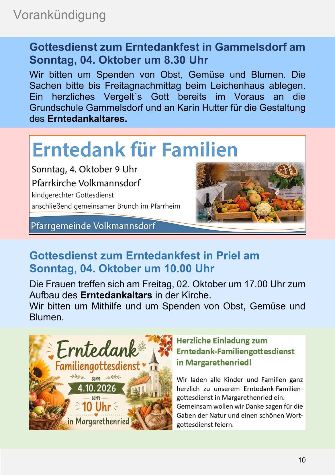 Pfarrblatt für die Pfarrverbände Hörgertshausen-Gammelsdorf und Mauern 03.August bis 04.Oktober 2026 Seite 10