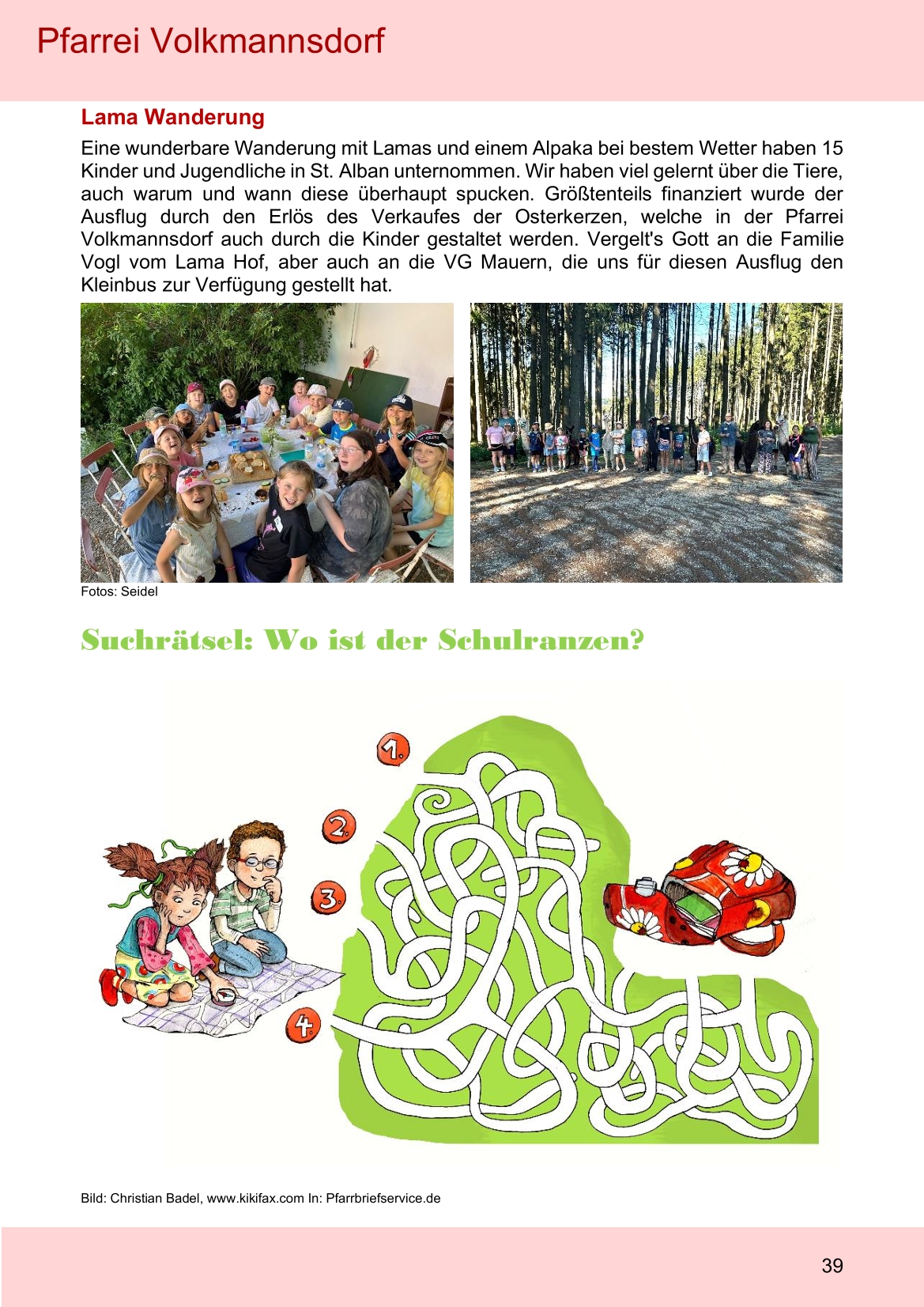 Pfarrblatt für die Pfarrverbände Hörgertshausen-Gammelsdorf und Mauern 03.August bis 04.Oktober 2026 Seite 39