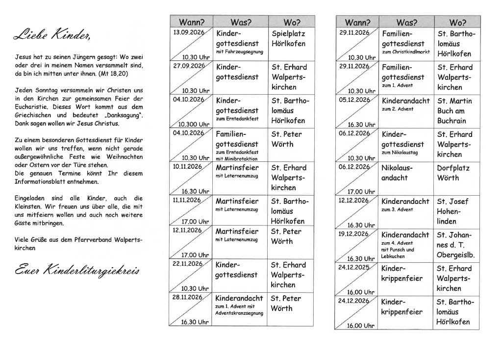 Kinderkircherl 2026/2027 Seite 1