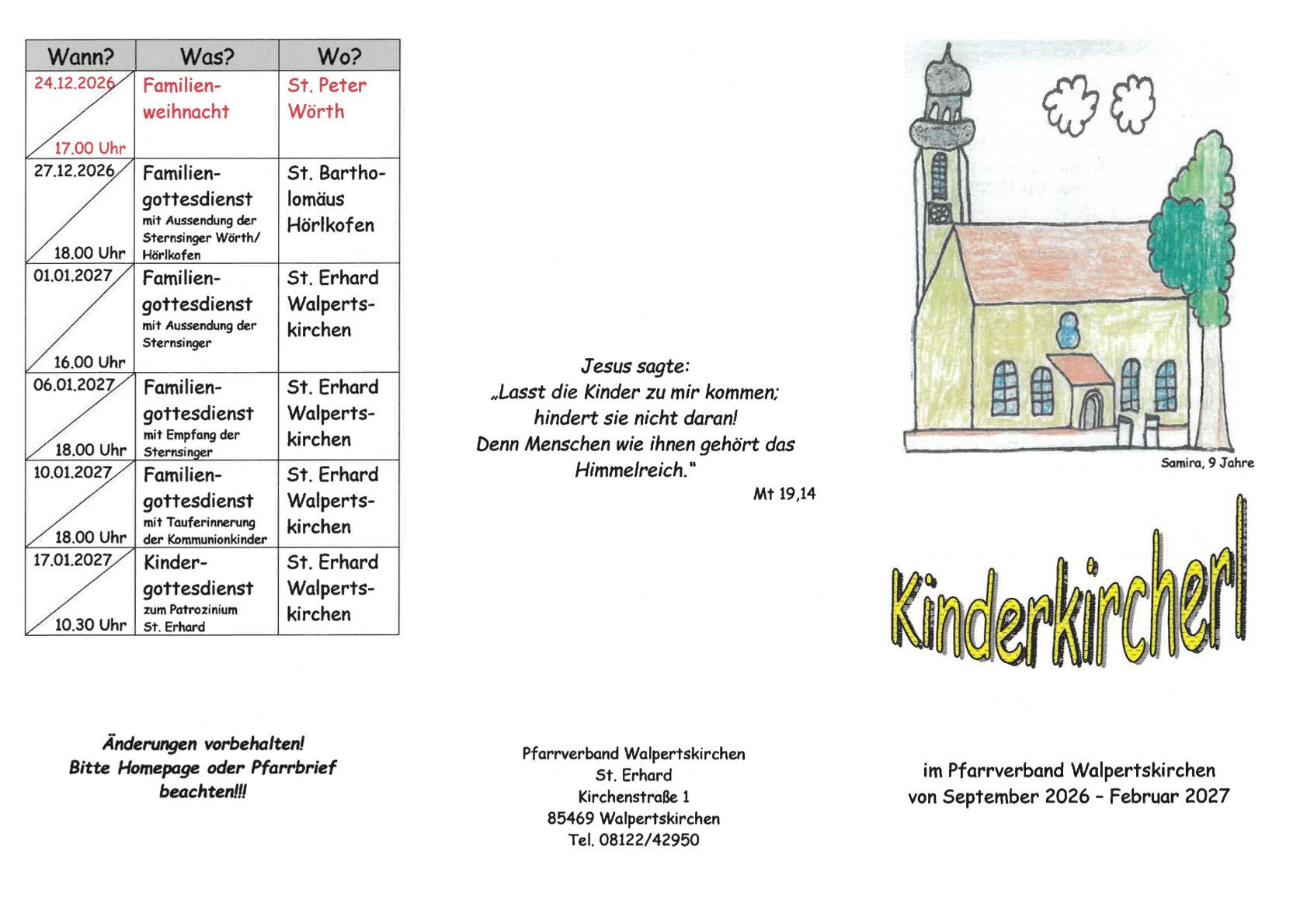 Kinderkircherl 2026/2027 Seite 2