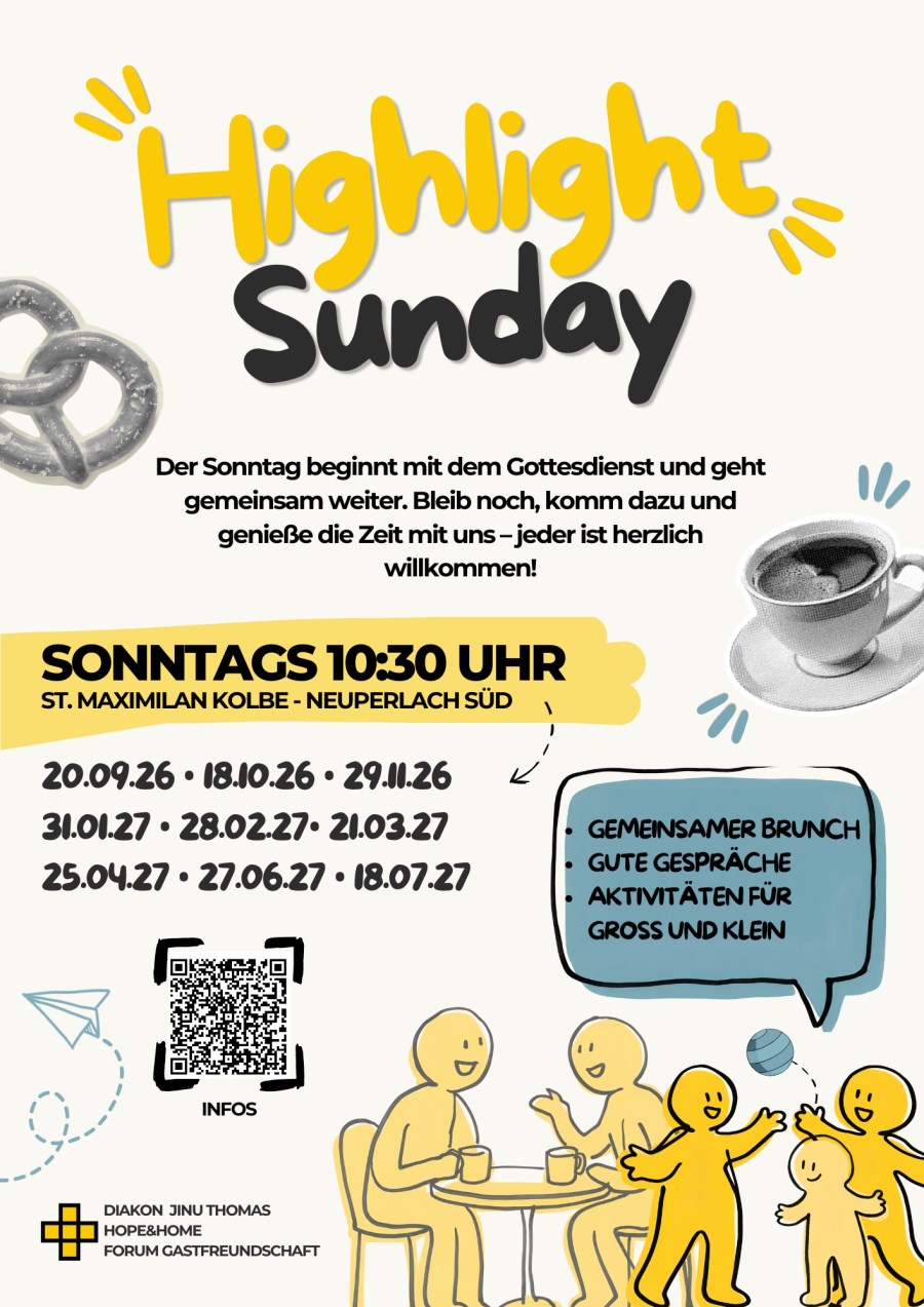 Plakat mit den Terminen Highlight-Sundays