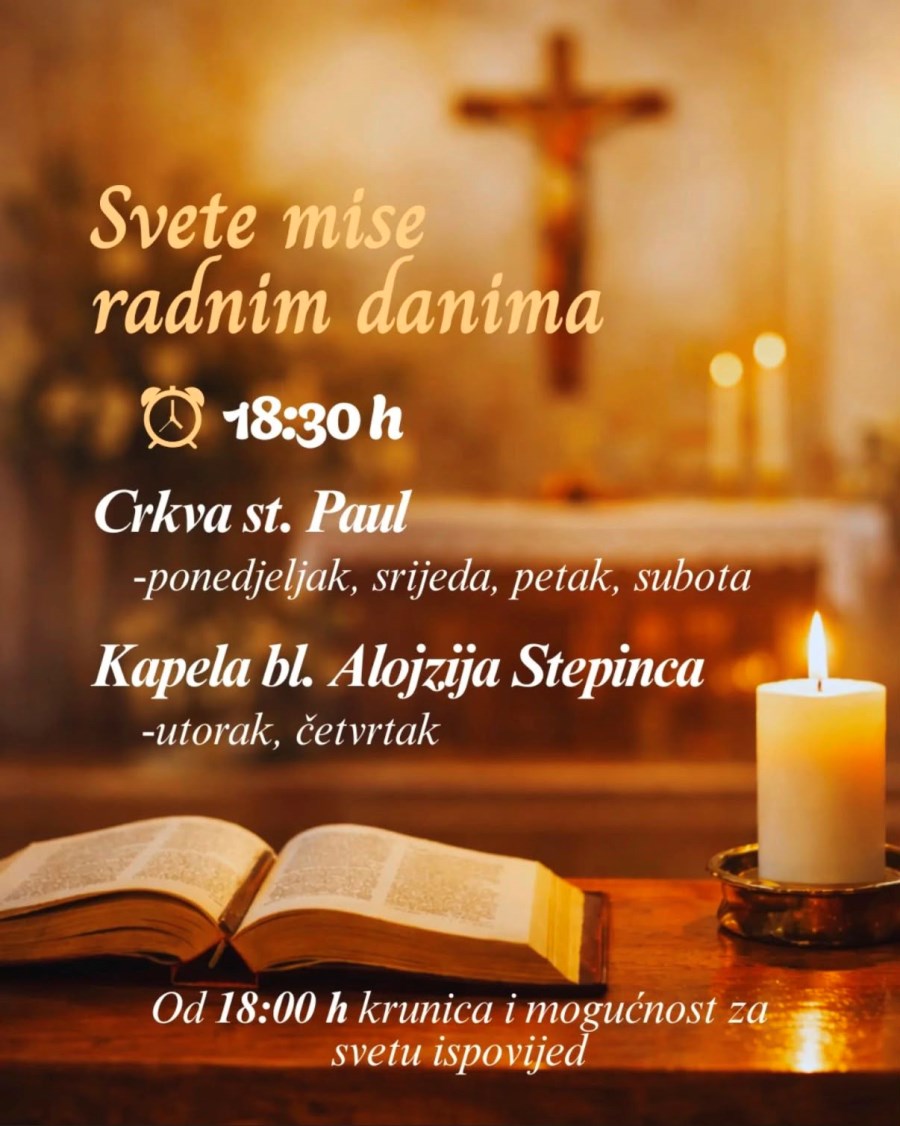 Raspored večernjih sv. misa