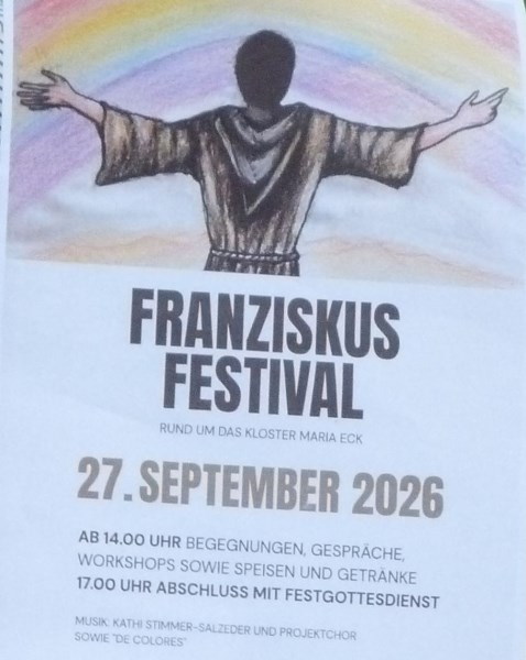 Schwester xx lädt zum Franziskus Festival ein
