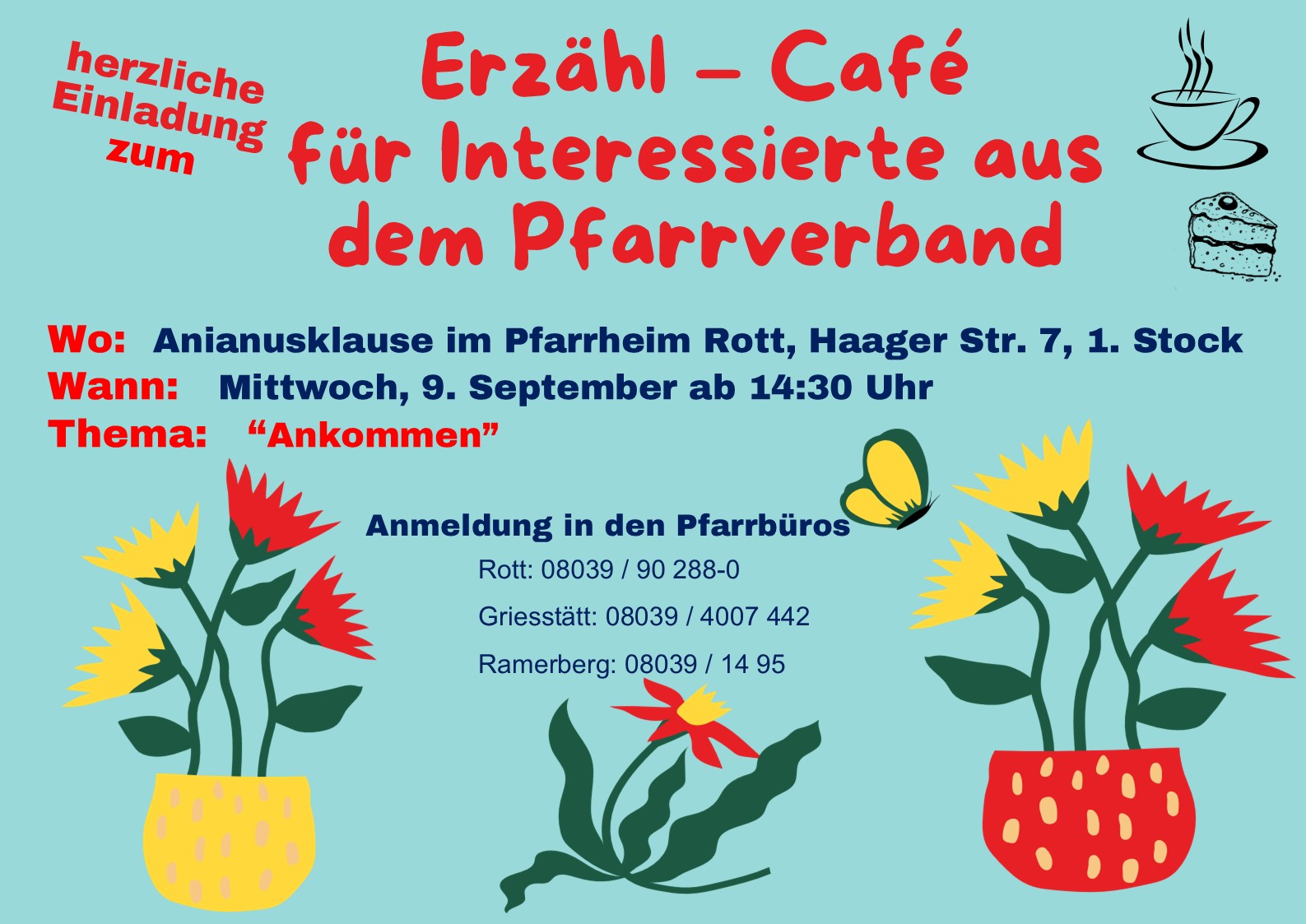 Plakat Erzählcafé Ankommen