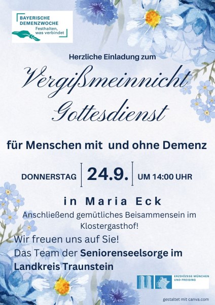 Vergissmeinnicht Gottesdienst 2026<br/>in Maria Eck