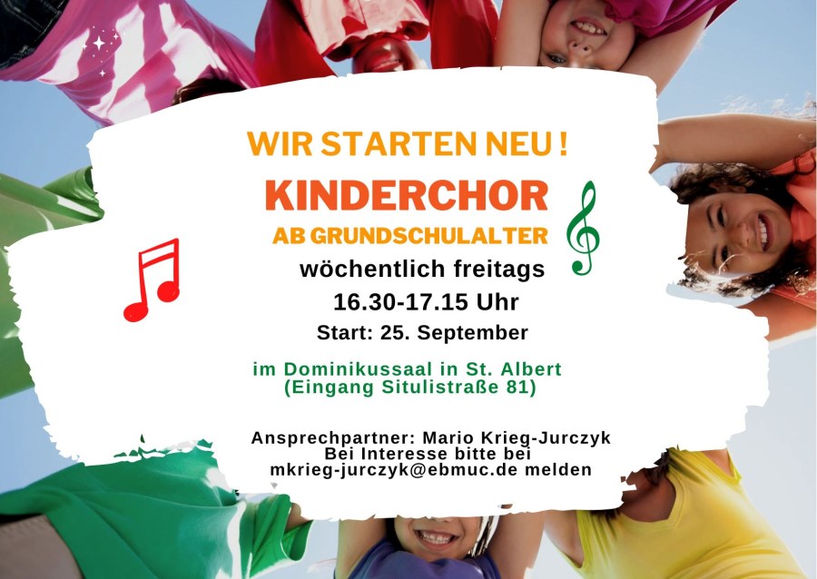 Kinderchor in St. Albert ab 25. September 2026