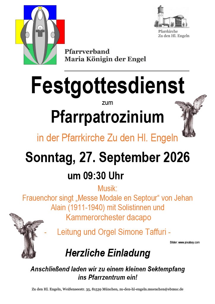 Einladung zum Pfarrpatrozinium Zu den Hl. Engeln