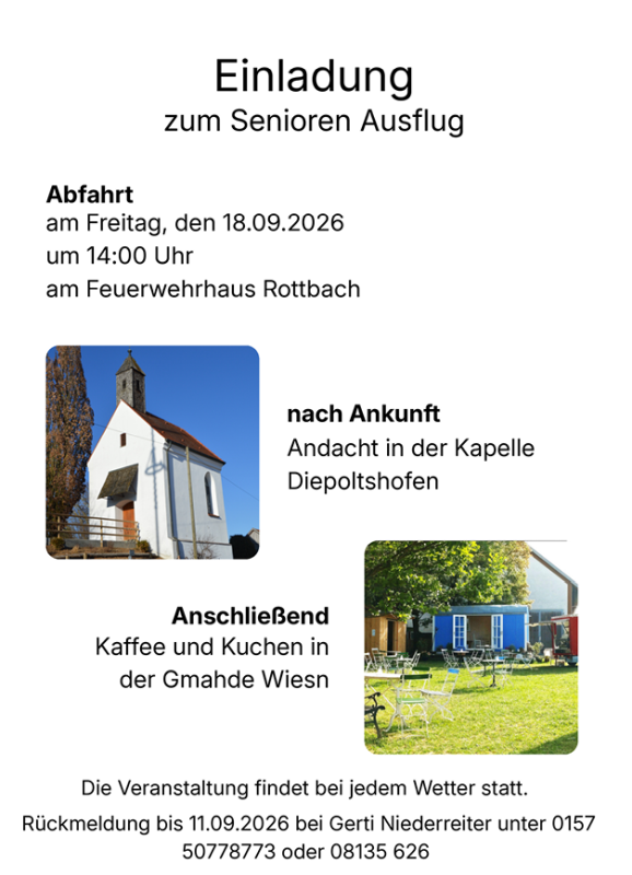 Senioren-Ausflug in Rottbach