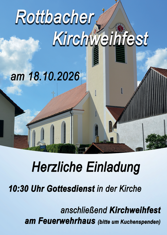 Kirchweihfest Rottbach am 18.10.26