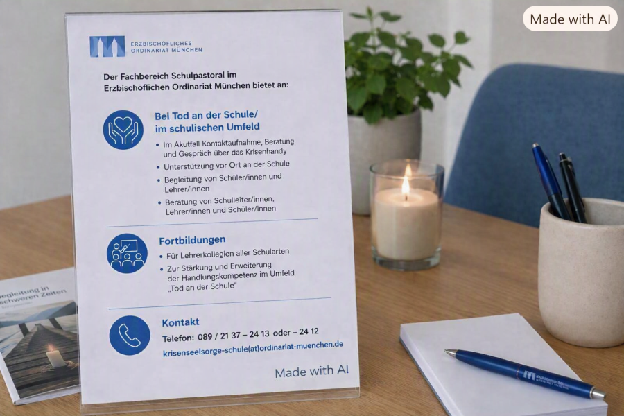 Aufsteller mit Aufgaben