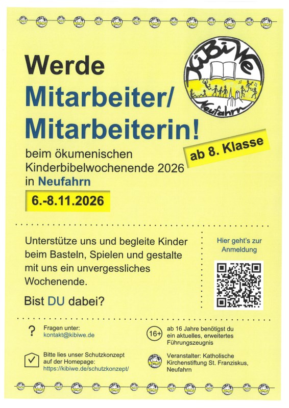 Helfer gesucht für das Kinderbibelwochenende