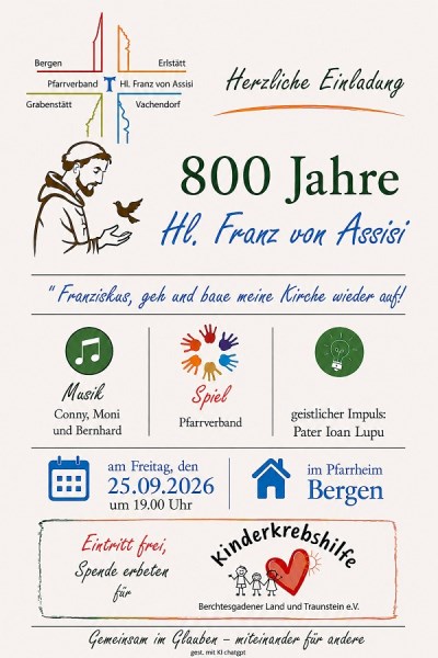 Bergen Hl.Fr.v.Assisi 800 Jahre 25.09.2026