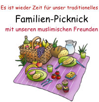 Familienpicknick mit muslimischen Gemeinde