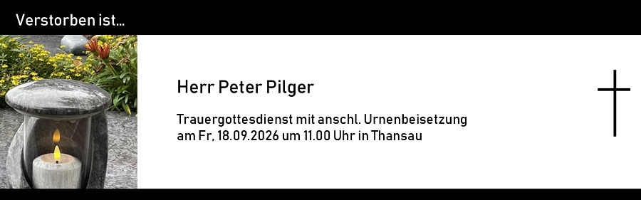 Traueranzeige Peter Pilger