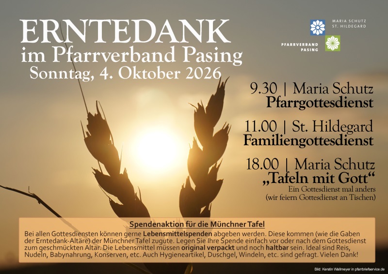 Getreideähren im Gegenlicht<br/>Hinweis zu Erntedank nebenstehend
