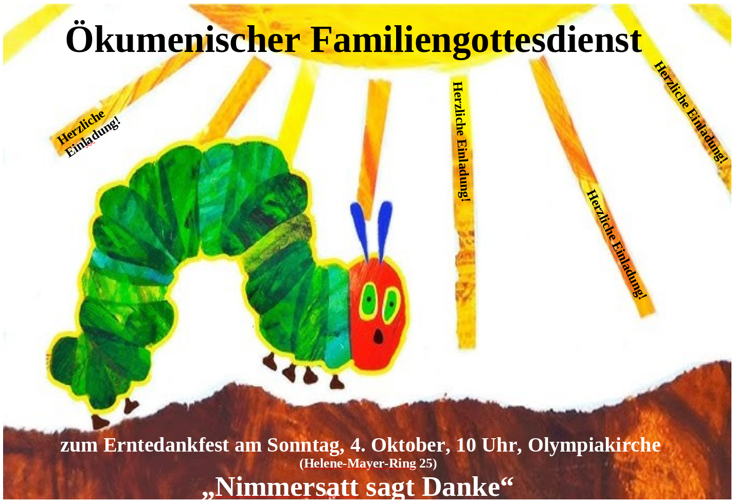 Plakat/Handzettel Einladung zum Erntedank-Gottesdienst