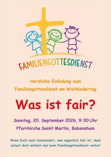 Einladung zum Familiengottesdienst in Babensham