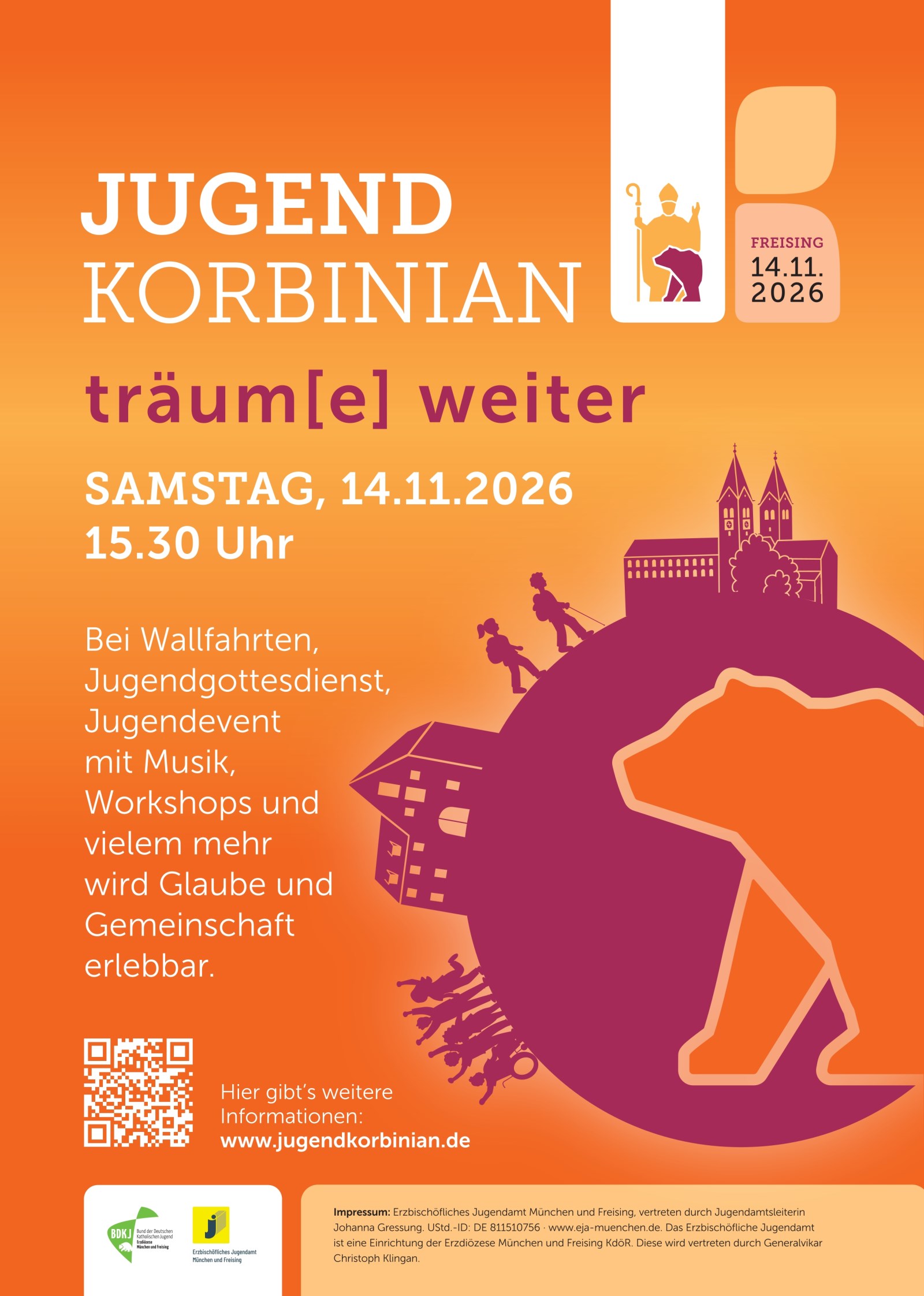 SAMSTAG, 14.11.2026<br/>ab 15.30 Uhr in Freising