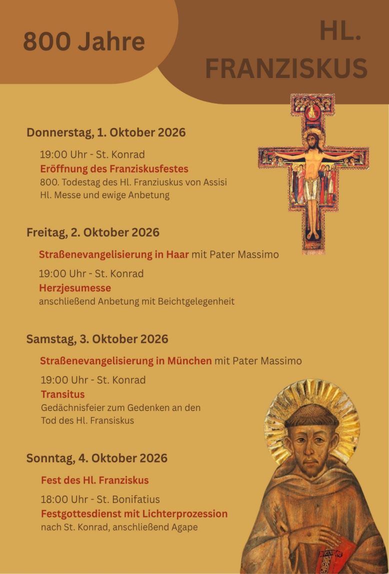 Franziskusfest vom 01.10. bis 04.10.2026