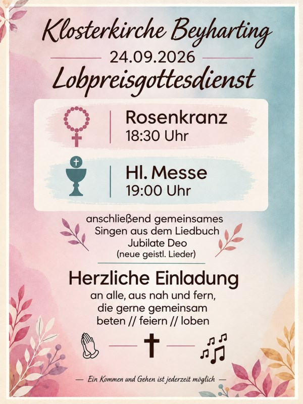 Flyer Lobpreisgottesdienst 24.09.2026