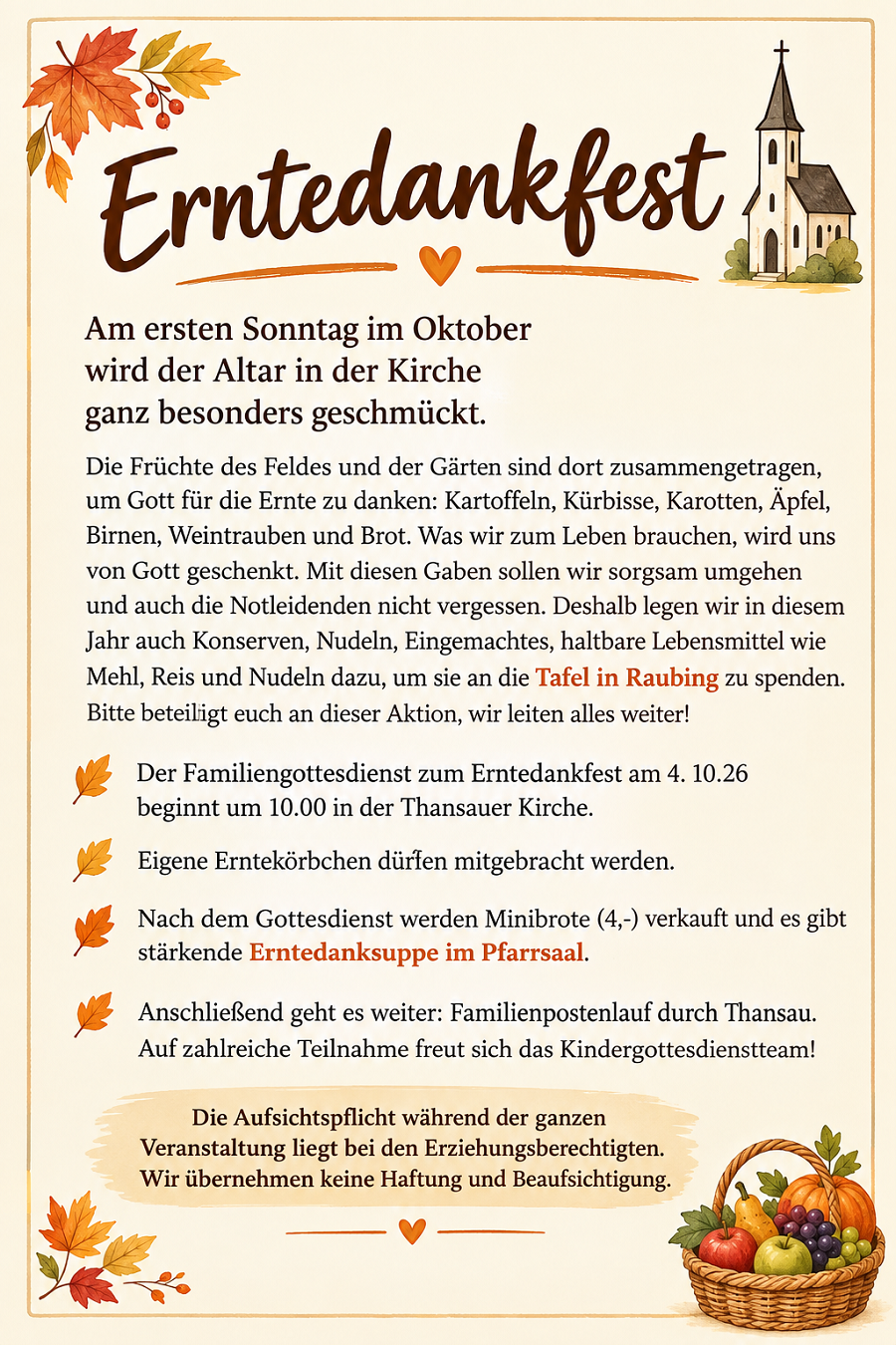 Erntedankfest Thansau