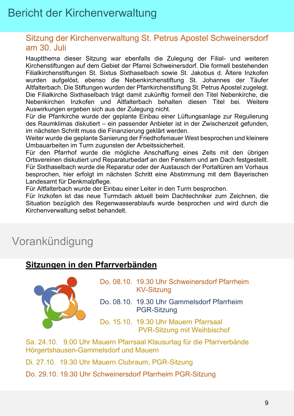 Pfarrblatt für die Pfarrverbände Hörgertshausen-Gammelsdorf und Mauern 05.Oktober bis 02.November 2026 Seite 09