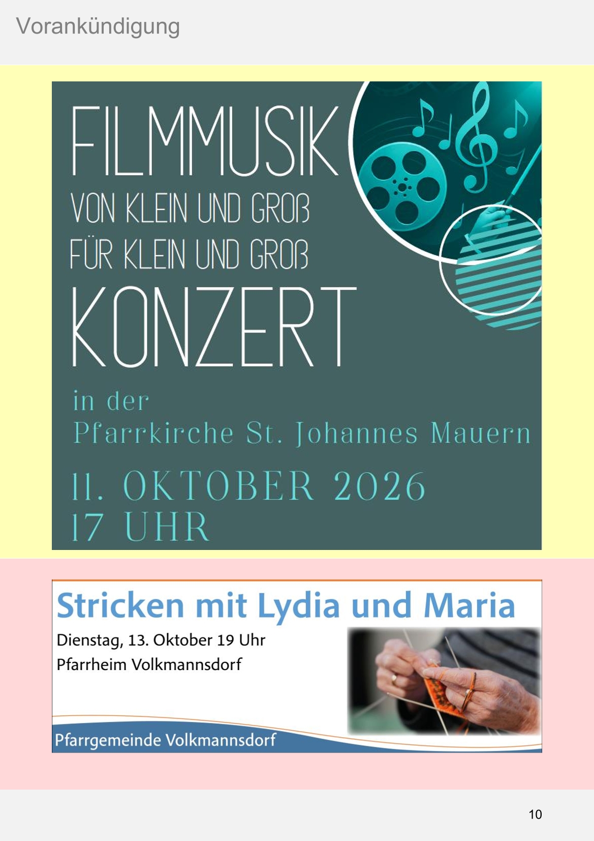 Pfarrblatt für die Pfarrverbände Hörgertshausen-Gammelsdorf und Mauern 05.Oktober bis 02.November 2026 Seite 10