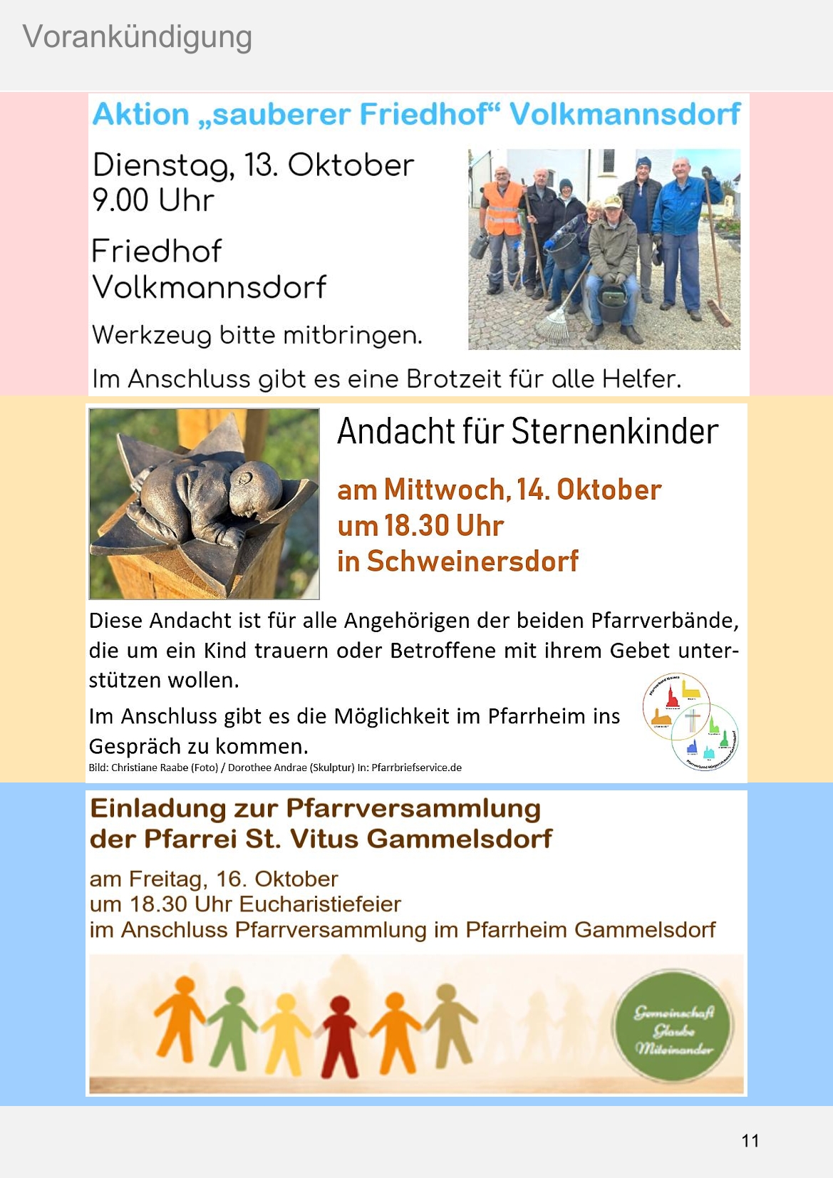 Pfarrblatt für die Pfarrverbände Hörgertshausen-Gammelsdorf und Mauern 05.Oktober bis 02.November 2026 Seite 11
