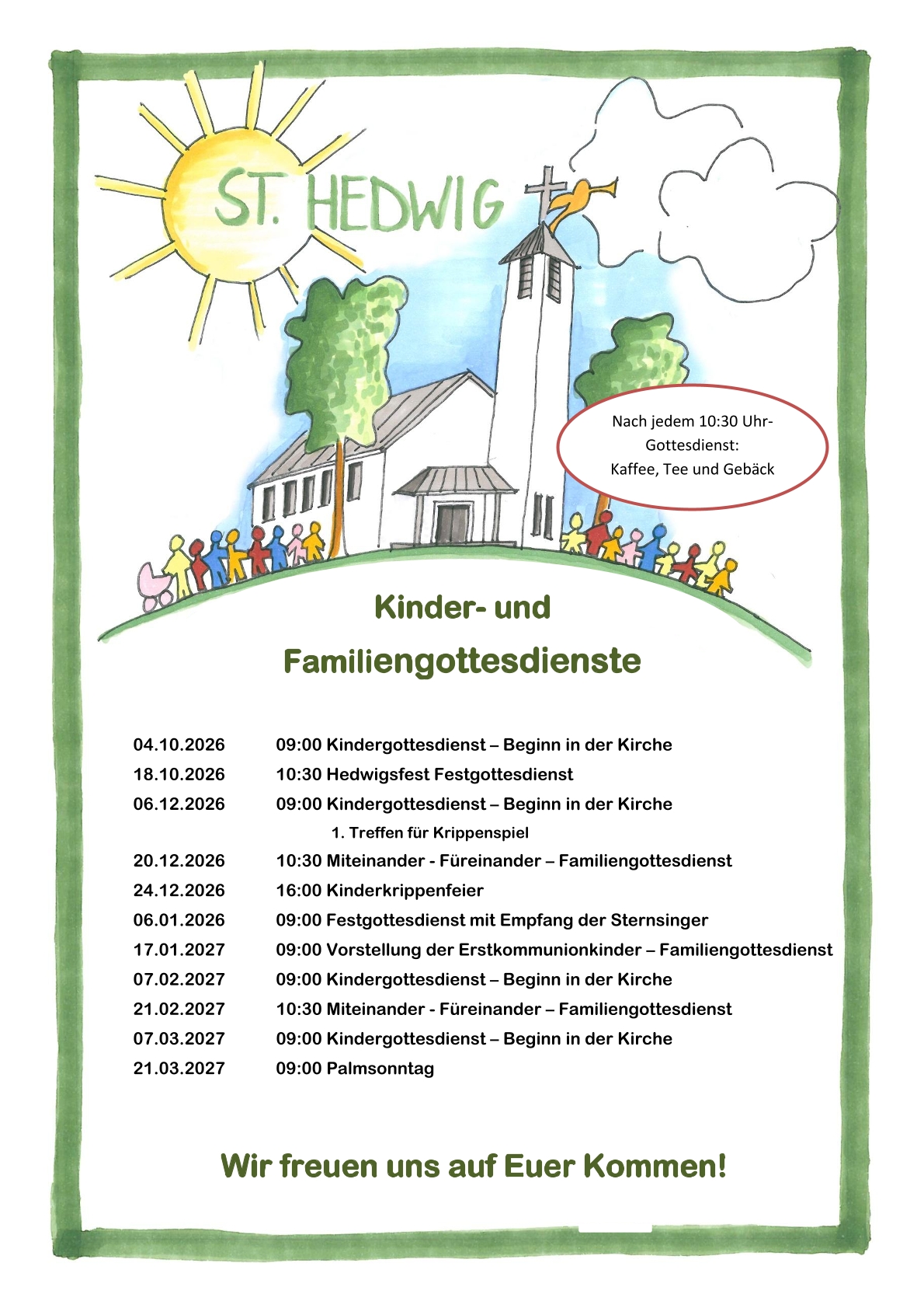 Kinder- und Familiengottesdienste Oktober 2026 bis Februar 2027