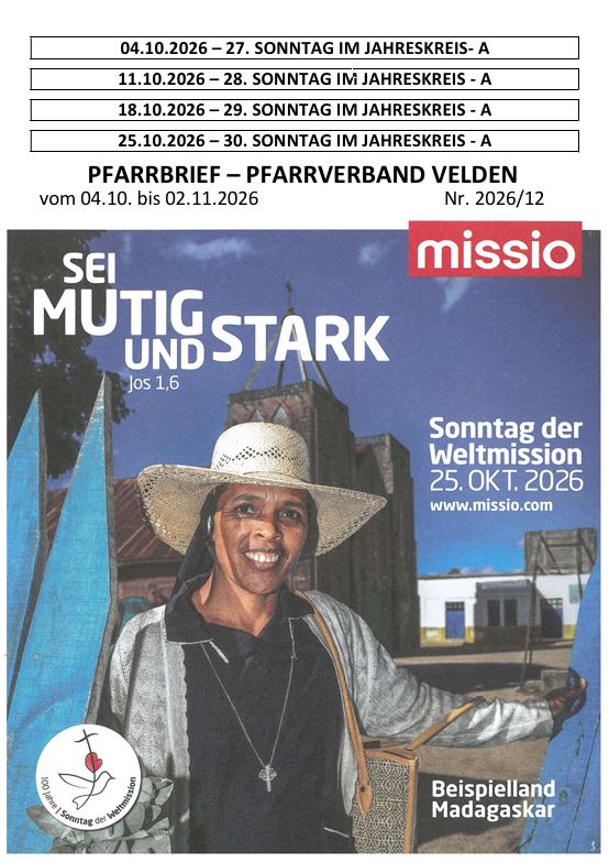 Deckblatt für Pfarrbrief