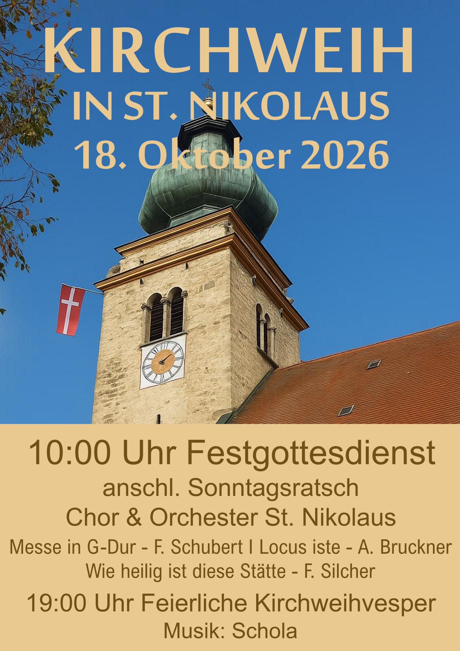 Kirchweih in St. Nikolaus<br/>18. Oktober 2026, 10 Uhr und 19 Uhr